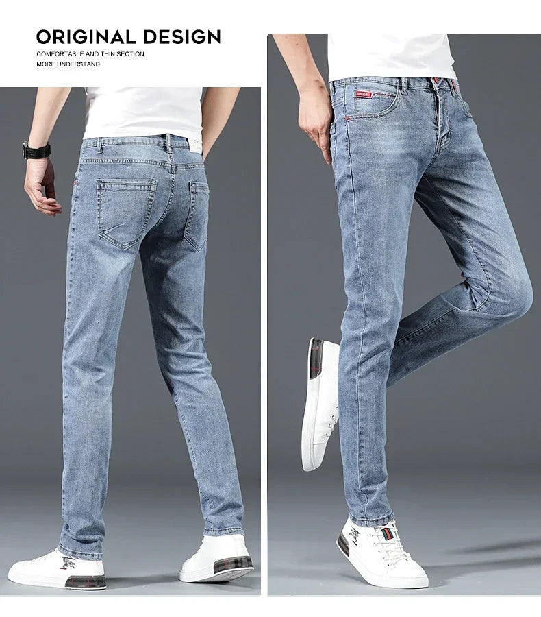 Men's Cotton Business Casual Skinny Jeans – 2025 Style