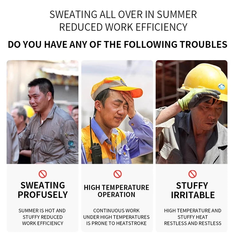 Summer Cooling Labor Protection Clothing, Breathable and Ventilated Fan Suit, Sanitation Reflective Vest, Heatstroke Prevention