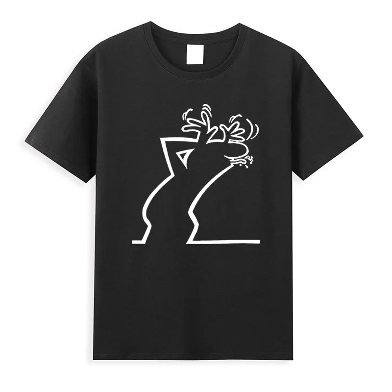 Casual Men's Short Sleeve Round Neck Fashion Cotton Graphic Printed T - Shirts Tops