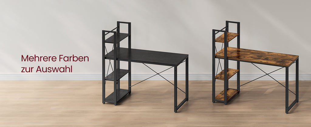 VASAGLE Computer table Desk, 120/137.2 cm, with shelves on the right or left