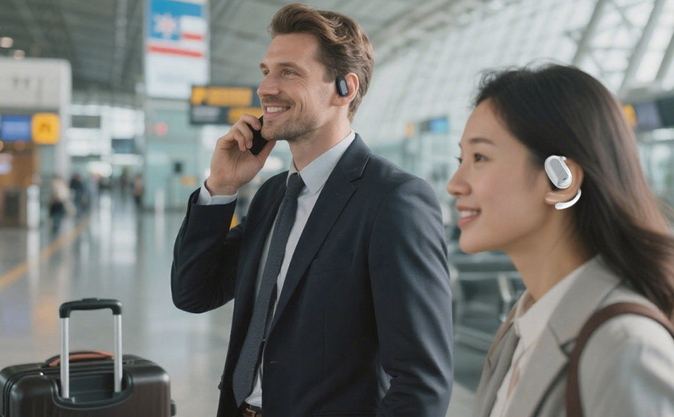 138 Language Translator Earbuds AI Translation Real Time Translating Earbuds Open Ear with 90H Playtime for Travel Business